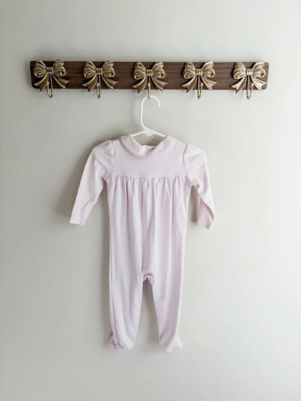 Ralph Lauren girls size 9 months Light Pink Cotton Footed One piece Pima cotton